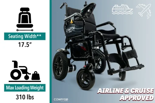 X-6 ComfyGO Lightweight Electric Wheelchair - Image 9