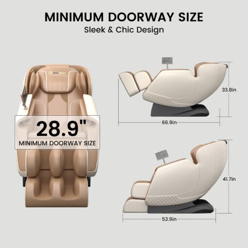 Favor-11 Massage Chair Brown and White - Image 2